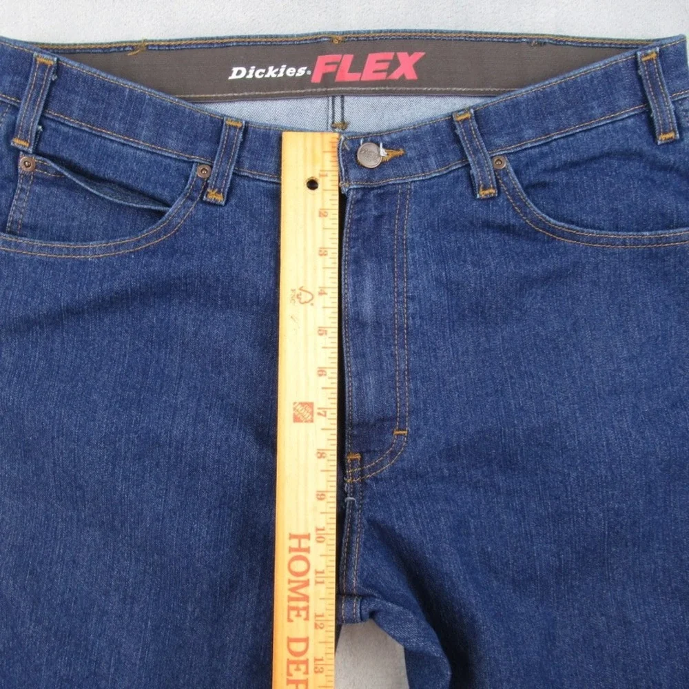 Dickies Flex Mens Regular Fit Straight Leg Jeans Dark Blue DD800RNB 34x32
